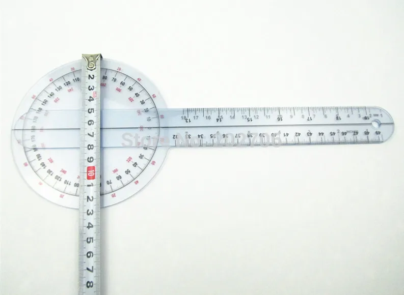 0-300mm 12 Goniómetro de 300 mm de plástico transportador Médicos gobernante gobernante ángulo ángulo del cuerpo de medida indicador 0