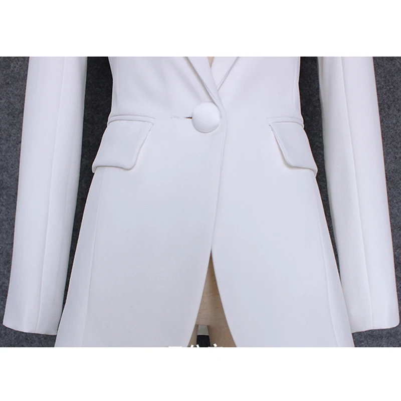 De CALIDAD SUPERIOR de 2020 Nuevo diseño Elegante Chaqueta de las Mujeres Encogimiento de Hombros de un Solo Botón Blazer Blanco de la Chaqueta 0