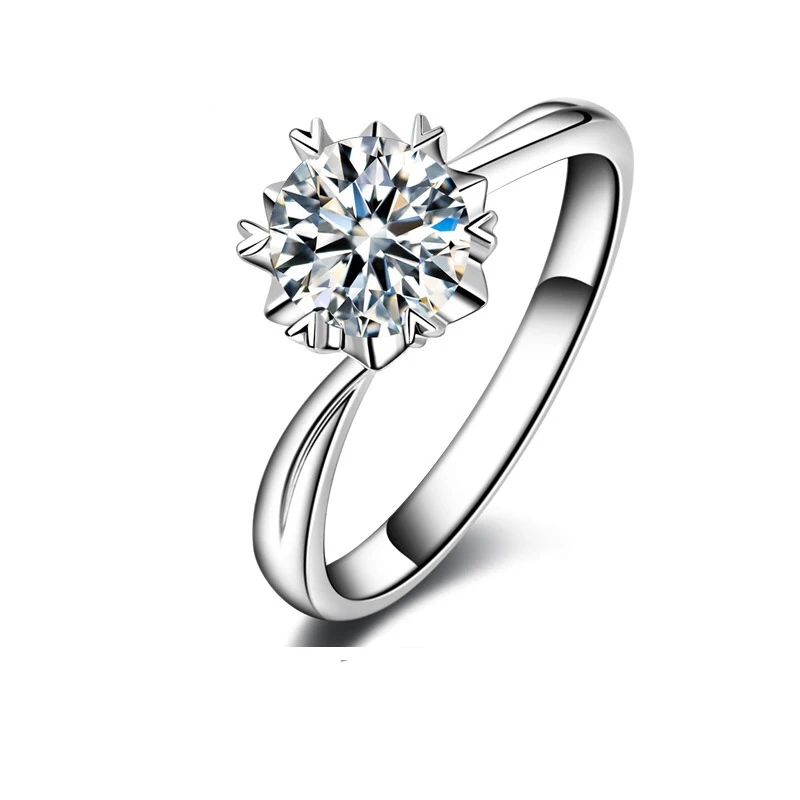 Moissanite anillo de 0.5 CT 1CT 2CT 3CT Laboratorio de la Joyería del Diamante para las Mujeres de la Fiesta de la Boda Regalo de Aniversario Real de la Plata Esterlina 925 0