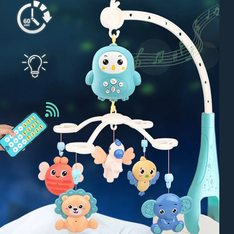 Cuna de bebé Cama Móvil Sonajero con la Música y el control remoto de la educación temprana de la máquina de la historia de la máquina de juguetes para recién nacido sensorial juguetes 0