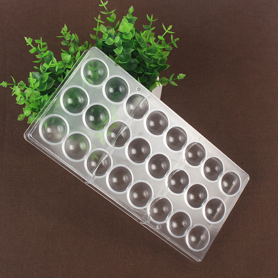24 cavidades 3D Semi Esfera de cocina de Plástico de Chocolate en Forma de Bola de Policarbonato DIY Moldes de Pastelería Herramientas 0