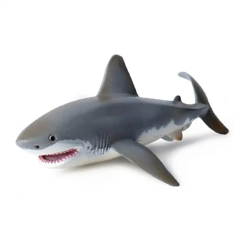 Real Tiburón De Juguete Suave Seguro De Pegamento De Simulación De Animales Tiburón Modelo Ocean World Muñeca Juguetes Para Los Niños Regalo De Navidad 0