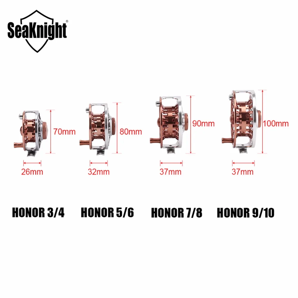 SeaKnight HONOR de la Pesca con Mosca Carrete de Aluminio Mecanizado de Metal Completo de Pesca de la Rueda de agua Salada, Pesca de agua Dulce 3/4 5/6 7/8 9/10 0