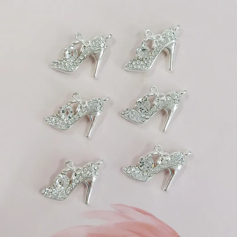 20pcs/lot preciosa bling Encanto tacones de zapatos con diamantes de imitación colgante del collar de la pulsera de los accesorios del pelo de bricolaje accesorios de la joyería 0
