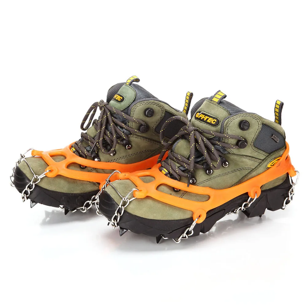 La nieve Pinzas para los Zapatos de Hielo Enredaderas de Tracción Listones antideslizantes de 8 dientes de la Garra de los Crampones al aire libre de Esquí Escalada de Nieve Zapatos de Cadenas 0
