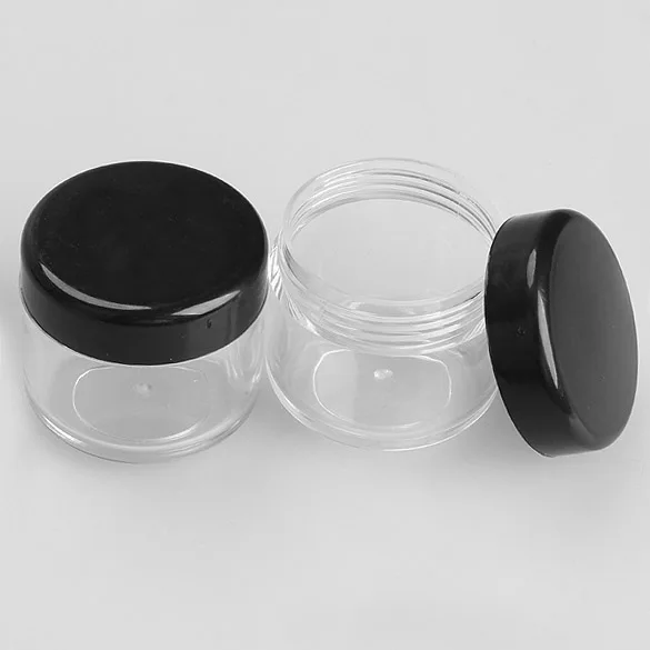 Portátil Negro De Plástico Cosmético Frasco Vacío Bote Caja De Maquillaje De Uñas De Arte De Cosméticos Cordón De La Tapa Del Recipiente De Almacenamiento 0