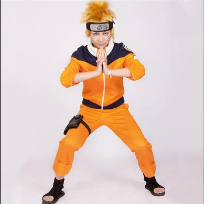Anime Cos NARUTO Uzumaki Naruto Cosplay de Anime a la Mujer el Hombre del Traje Japonés Disfraces de dibujos animados top+pantalones Para Niñas y Niños, Show de Trajes 0
