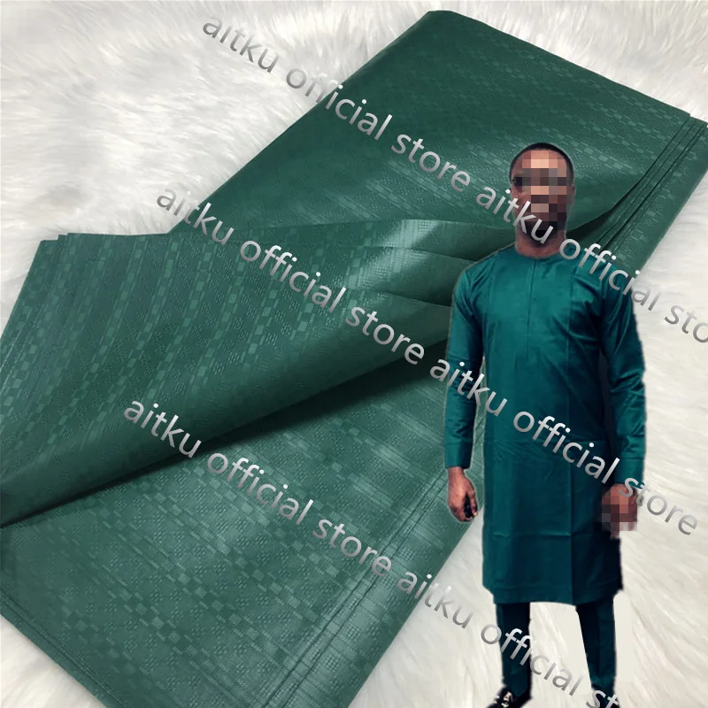 10 YardsAfrican Atiku Encaje 2020 Alta calidad Nigeria atiku de tela de color Verde de algodón suave Atiku de tela para los hombres AT30 0