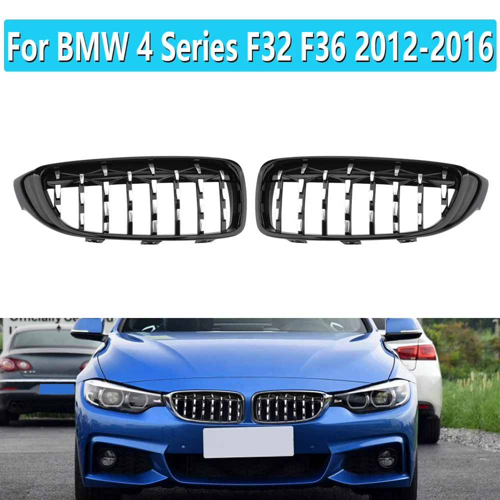 1 Par Para BMW Serie 4 F32 F36 2012 2013 2016 Frente a las Carreras de las Rejillas de la Parrilla de Riñón Deporte Rejilla Parachoques Estilo de Reemplazo 0