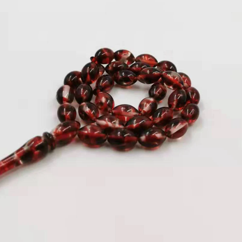 Especial de Resina Roja Tasbih del hombre pulsera de 33 prayerbeads islámica regalo para Eid Kazaz masbaha árabe diseño Misbaha Masbaha Rosario 0