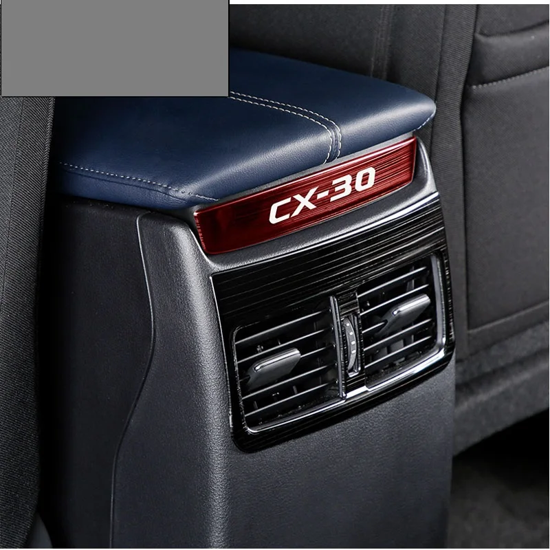 Para Mazda 2019 2020 CX-30 CX30 Interior de Acero Inoxidable Apoyabrazos de la Caja de Aire Trasero Condición de la Cubierta de la Ventilación Moldura Decorativa de Accesorios para Automóviles 0