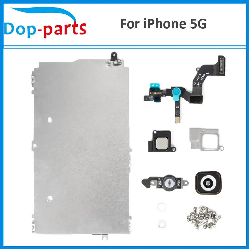 Dop-piezas Conjunto Completo de Piezas Para el iPhone 5 5G Pantalla LCD Digitalizador de Pantalla con Soporte de Metal de la Cámara Frontal Altavoz de Oído Placa+Botón Home 0