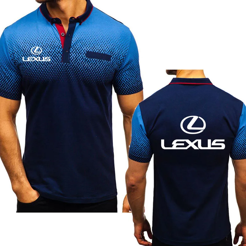 Nuevo Verano de Polo para Hombre Lexus Coche de la Impresión del Logotipo Casual de manga Corta de Alta calidad de cuello Redondo de Algodón de los Hombres tops 0