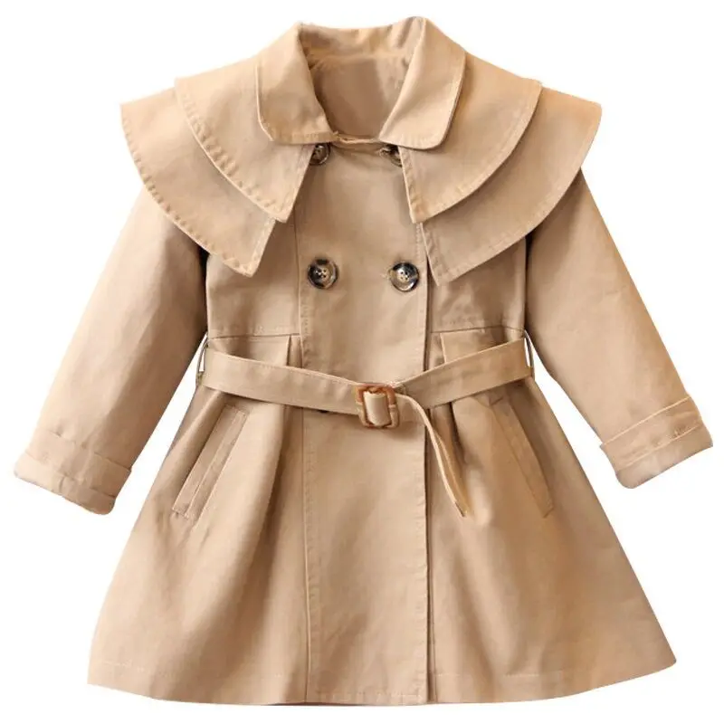 Nueva moda de invierno de los niños de la capa roja gris de Otoño chaqueta de moda de manga escudo del bebé de niña de bebé chaqueta 3-12Y 0