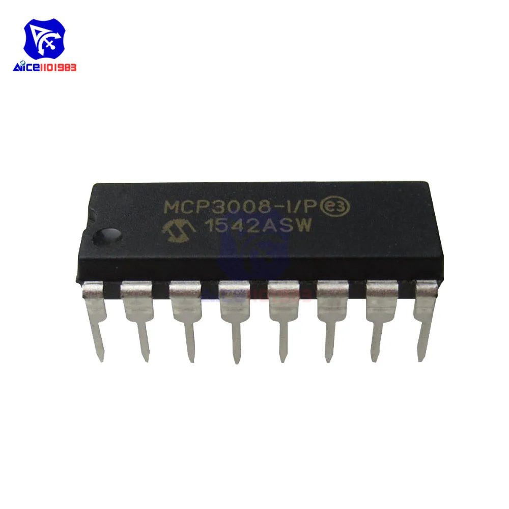 5PCS/Lot Chip IC MCP3008-I/P MCP3008 8-Canal 10-Bit a/D Convertidores de SPI DIP16 Original Circuito Integrado para Respberry Pi 0