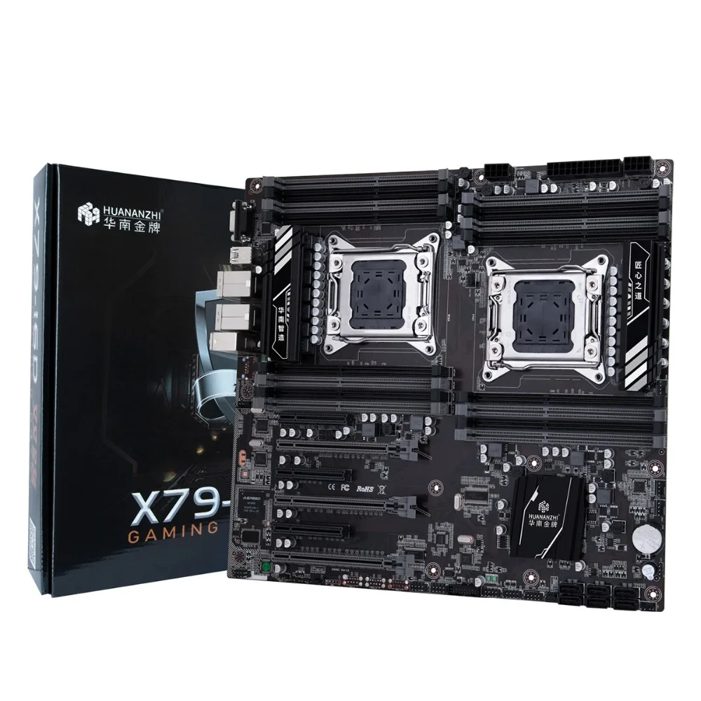 HUANANZHI X79-16D Dual Socket de la Placa base con Puerto de Vídeo VGA 2 Procesadores Intel Xeon E5 2690 V2 Gran Marca RAM 256G(16*16 G) RECC 0
