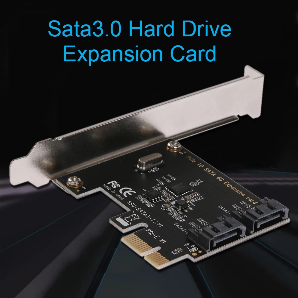 PCI-E PCI a SATA 3.0 Tarjeta de Extensión con el Soporte de 2 Puertos SATA III 6Gbps de Expansión Adaptador pci e sata3 pcie sata de la tarjeta de 3 De Minin 0