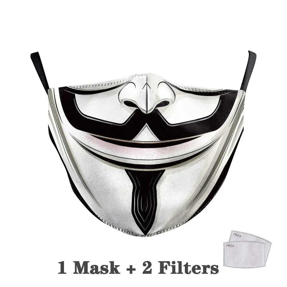 La Boca De La Máscara De La Casa De Papel De Algodón Pm2.5 Máscara de Filtro Impreso en 3D Máscaras de Tela Lavable Mascarillas de Protección Reutilizable Máscara 0