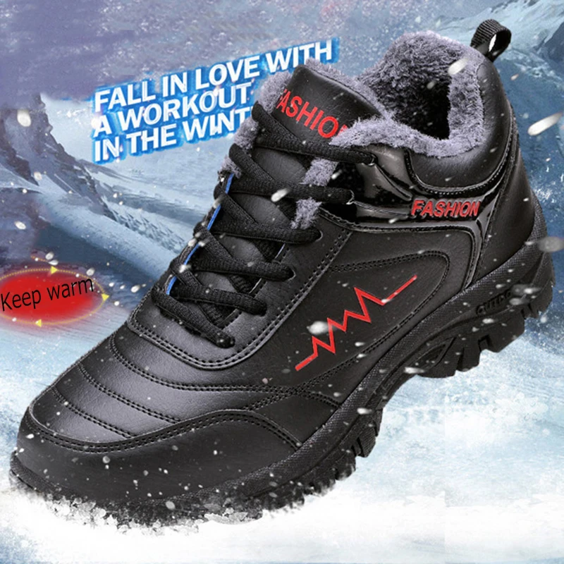 NUEVOS Hombres de Invierno Botas de Algodón Zapatos Caliente Zapatillas de deporte de Moda de Invierno al aire libre de Alta Calidad de los Hombres de Piel de Nieve Botas Zapatos Casuales de los Hombres Botas 0