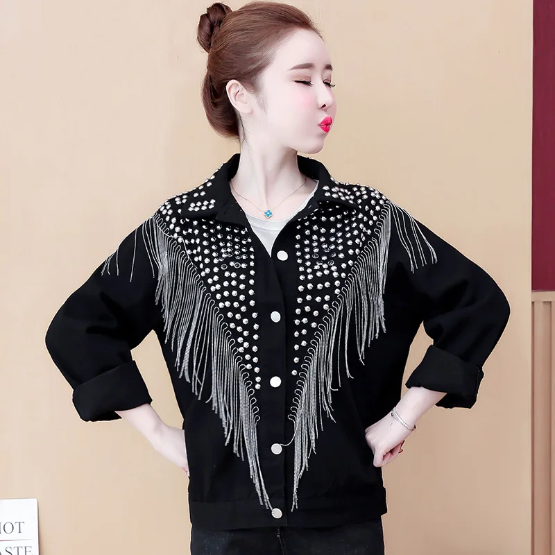 OUSHANG Pesada chaqueta de mezclilla de las mujeres xintiandi sherpa streetwear tendencia productos 2020 para mujer chaquetas y abrigos Vintage 0