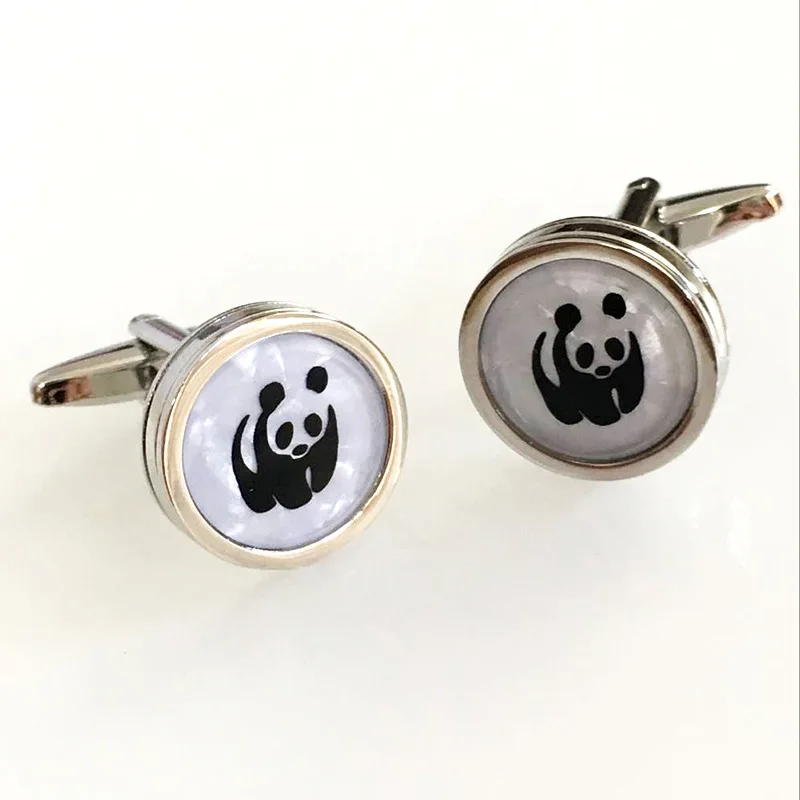 Pequeño Panda Gemelos Chinos de los Hombres del Estilo de los dibujos de los Niños del Traje de Camisa Accesorios Regalos de Alta calidad de Cobre con Puño francés Enlaces 0