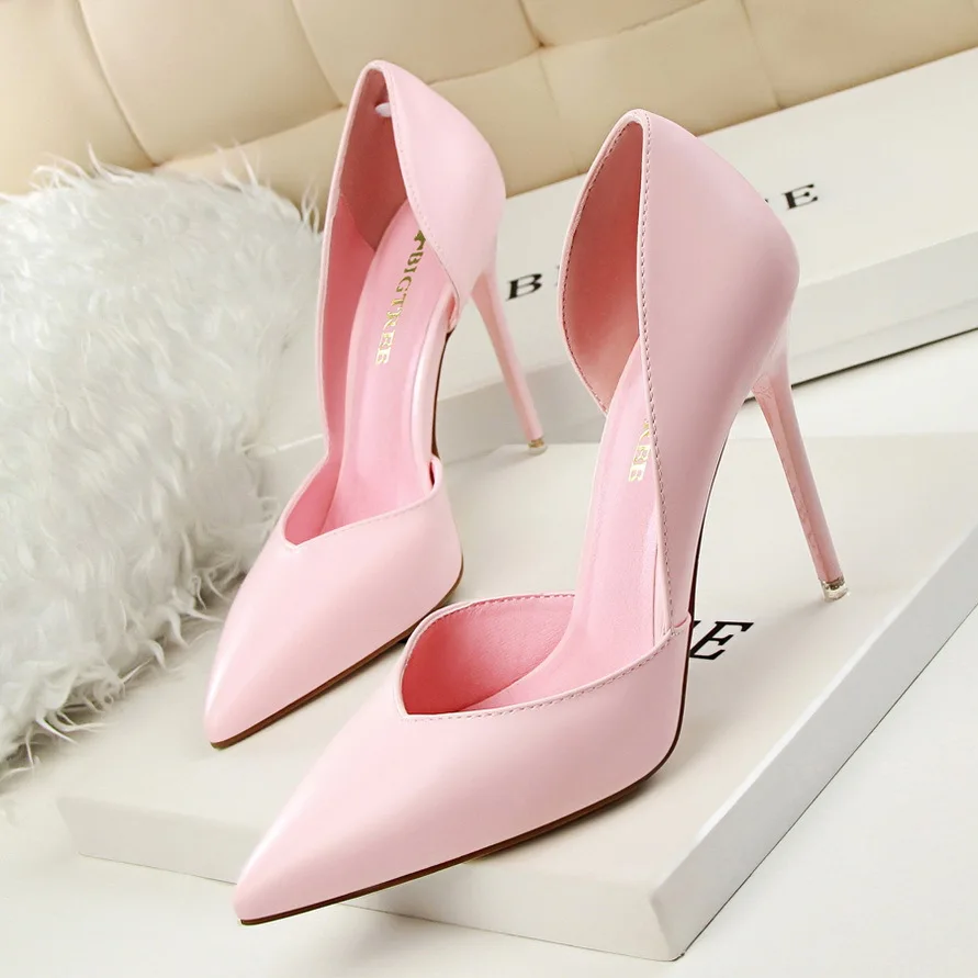 2019 modelo de Bombas de las Mujeres de la Moda de zapatos de Tacón Alto Zapatos Negro Rosa Amarillo Zapatos de las Mujeres de Novia de la Boda Zapatos de las Señoras de la altura del Tacón de 10 cm 0