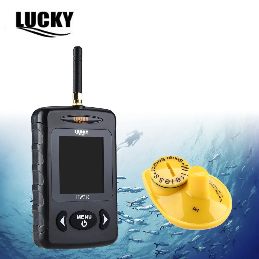 Suerte FFW718 Inalámbrica Buscador de los Pescados del Sonar para la pesca sensor de la sonda de 40M/120FT más profundo Localizador Sonda de Profundidad echolot sondeur peche 0