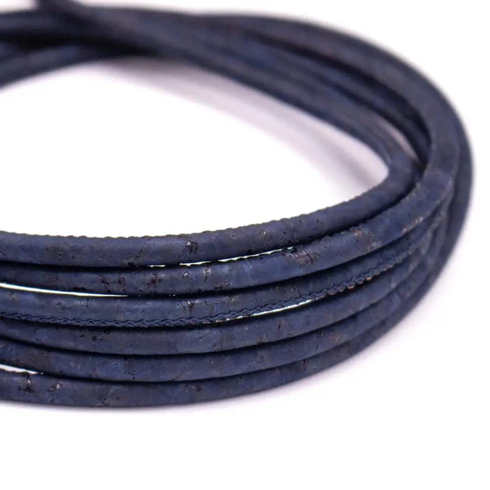 10meter azul Oscuro cerca de 5 mm de la ronda de corcho cable de CO-596 0