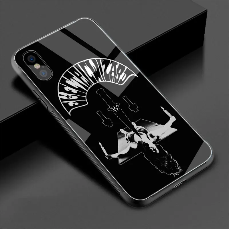 Behemoth Banda de Rock de Vidrio Templado de TPU estuche Negro para iPhone SE 2020 11 Pro X o 10 8 7 6 6 Plus 5 5S SE Xr Xs Max 0