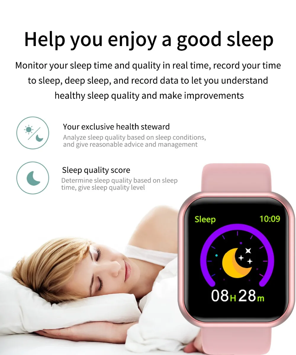 2021 Reloj Inteligente de la Aptitud de la Pulsera de seguimiento de Actividad de Monitor de Frecuencia Cardíaca presión Arterial Bluetooth Reloj para ios, Android VS B57 B58 0
