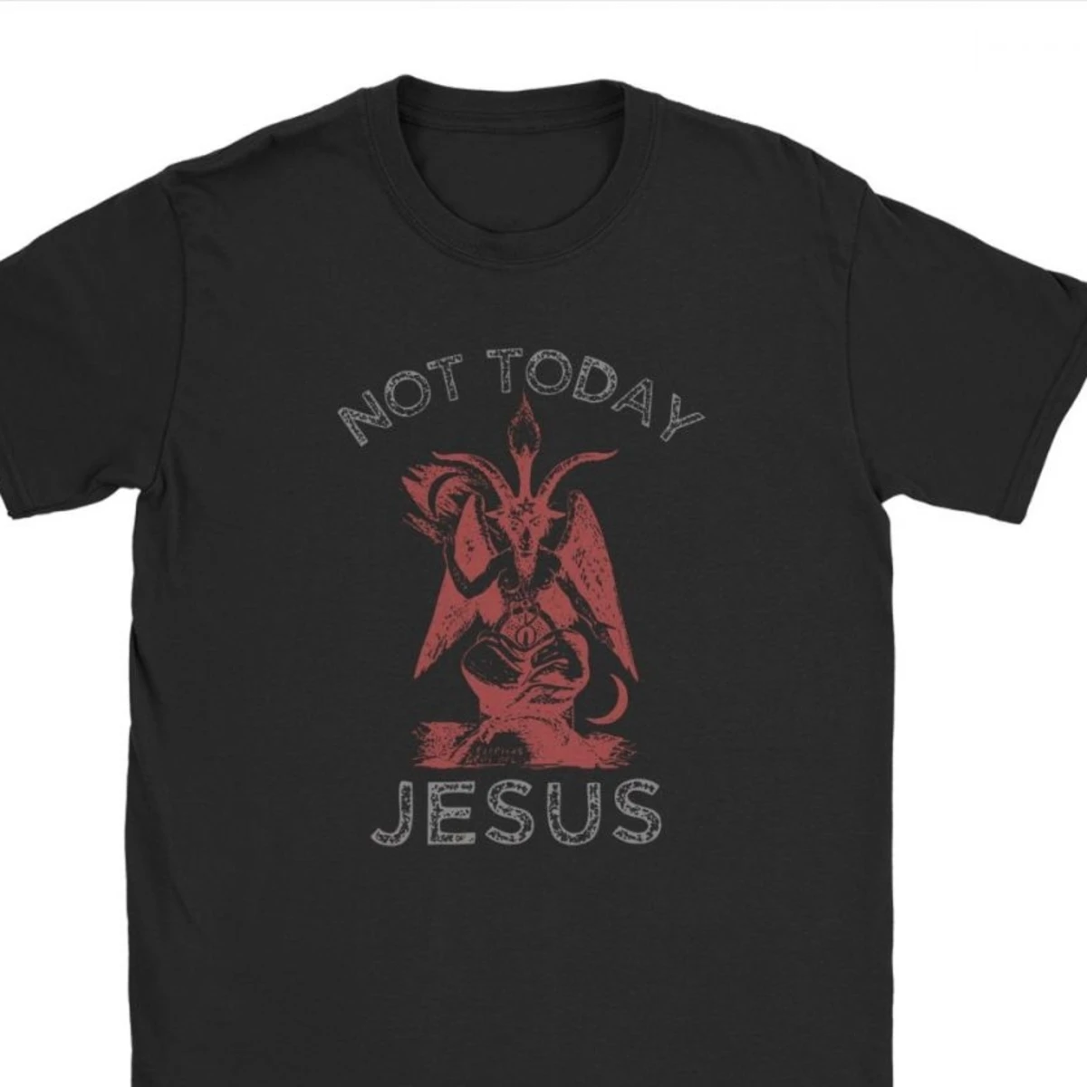 Los hombres de Hoy No Jesús de la Camiseta Satanás Sigilo De Baphomet Camiseta de Algodón Divertido Gráfico de la Muerte Impreso Tops Camiseta de Harajuku Hip Hop 0