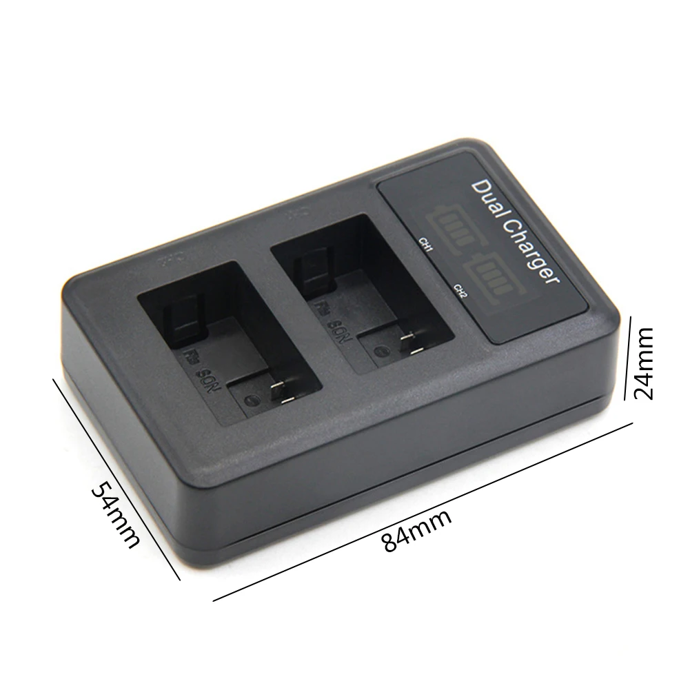 La cámara Cargador de Batería LCD USB Dual del Cargador NP-FW50 para Sony A6000 5100 a3000 a35 A55 a7s II alpha 55 alfa 7 0