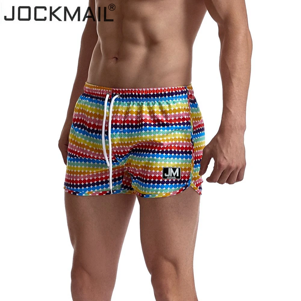 JOCKMAIL Hombres Traje de baño de los Cortos de la Junta de bañadores para Hombres ropa de playa del arco iris de la impresión digital Sexy trajes de baño cortos de Playa de surf 0