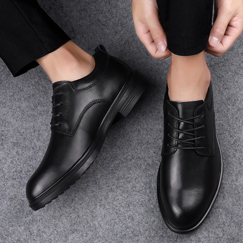 Tamaño 36-49 de Cuero DE los Hombres Zapatos Formales de Encaje Hasta Zapatos de Vestir Oxford, la Moda Retro Zapatos Elegantes de Trabajo Calzado de los Hombres Zapato de Vestir % 0
