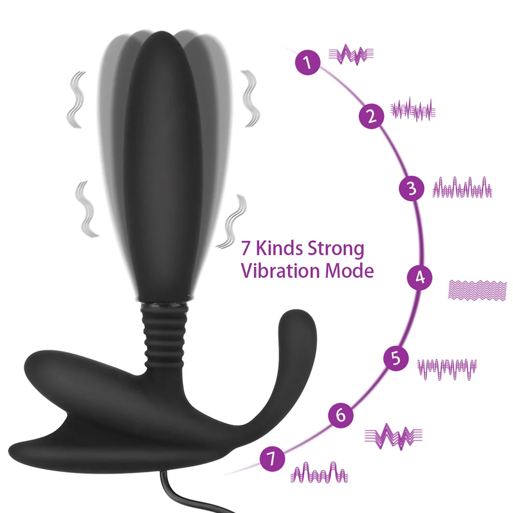 IKOKY Macho Masajeador de Próstata Butt Plug Anal Vibrador de 7 Frecuencia Contorl Remoto Juguetes Sexuales para el Hombre Estimulador de Clítoris 0