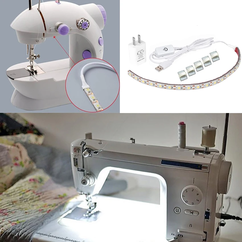 Máquina de coser de Luz LED de Luz de Tira del Kit de 11.8 pulgadas DC5V Flexible USB de Luz de cosido 30cm Industrial de la Máquina de Trabajo de Luces LED 0