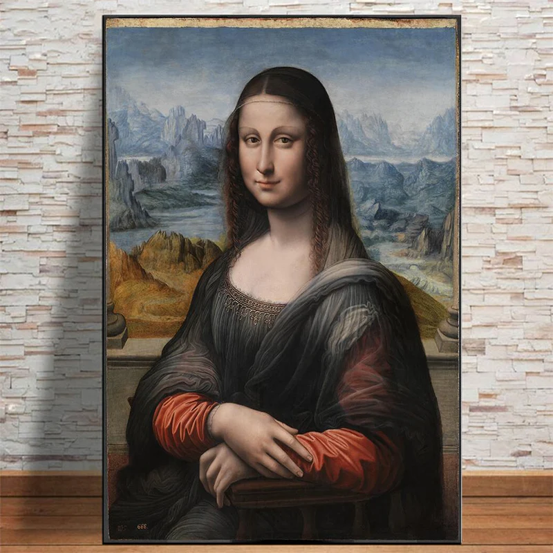 La Mona Lisa de Aceite de la Pintura de Da Vinci Famosa Pintura de Carteles e Impresiones de la Lona de la Decoración de la Pared del Arte de la Imagen para la Sala de estar Decoración para el Hogar 0