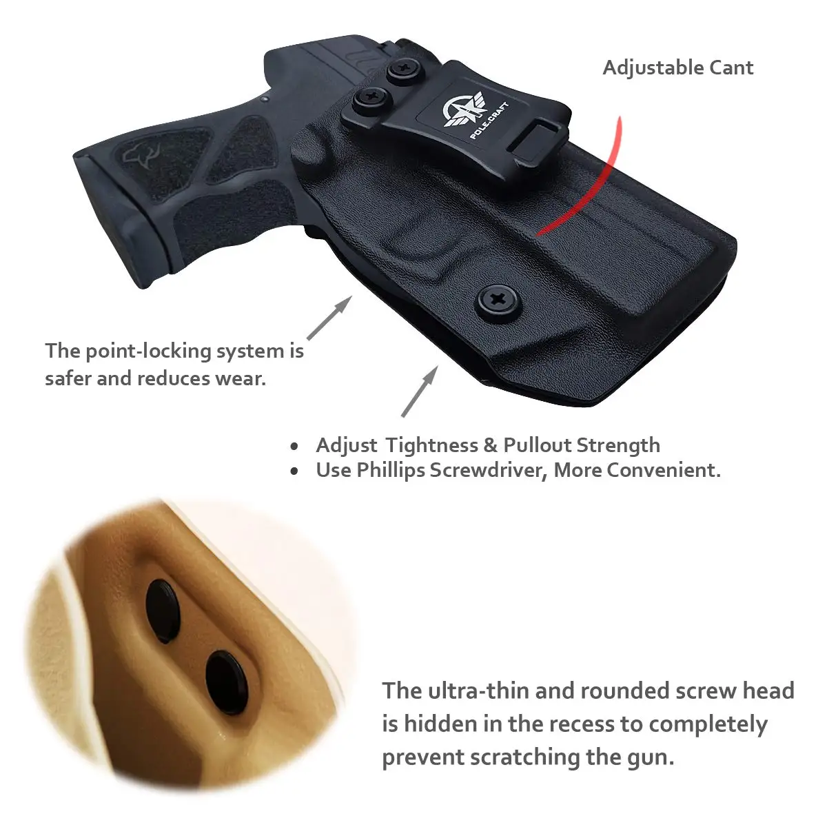 PDI Funda de Kydex Ajuste Personalizado: Taurus TH9C Pistola en el Interior de la Pretina de la portación Oculta Amplió Entrada - Sin Desgaste, Sin Umezawa 0