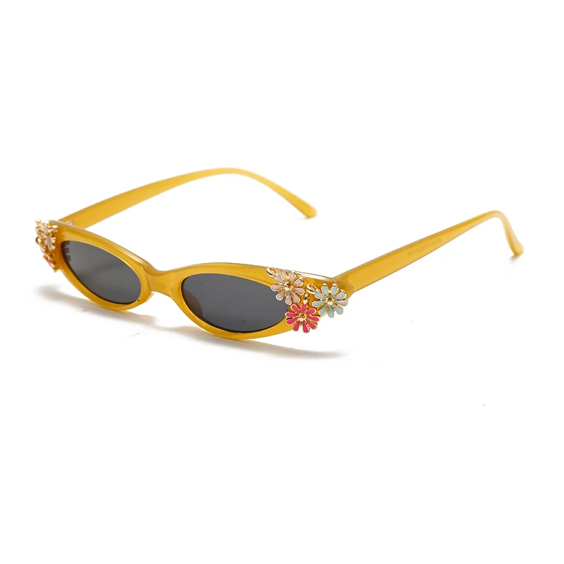 Flor de temporada de ojo de gato gafas de sol de las señoras retro punk poco de gafas de sol de los hombres de punk gafas de sombra Oculos unisex gafas UV400 0