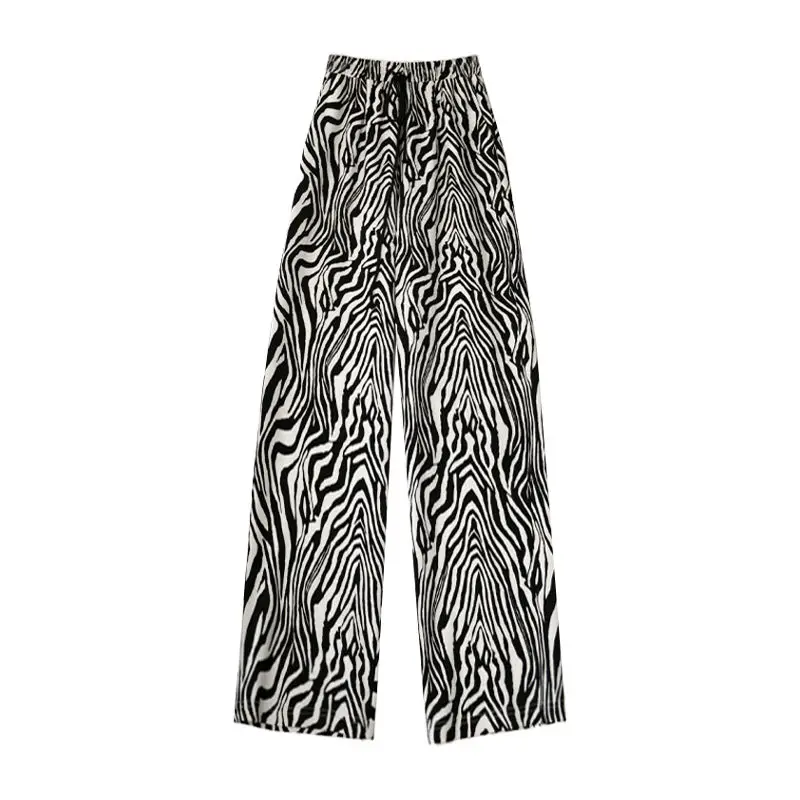 Pantalones de las Mujeres Recta Suelto Casual Cintura Alta Pantalones Bombachos de Cebra de longitud Completa de la Mujer Casual, Comodidad 2020 Verano Otoño Trajes 0
