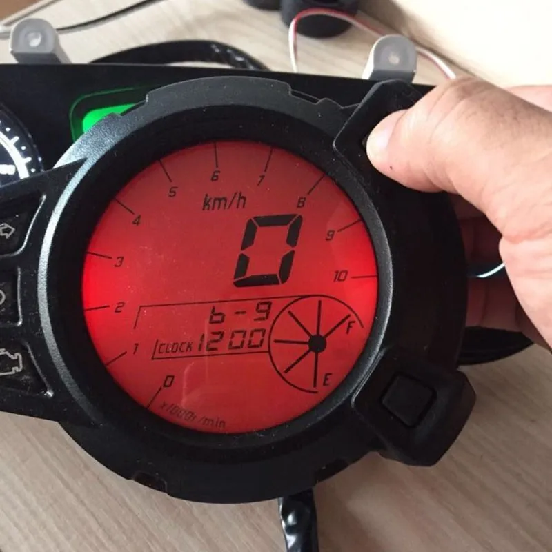 TKOSM de la Motocicleta de la Pantalla LCD Digital del Velocímetro, Tacómetro, Odómetro 7 Color del Nivel de Aceite de la Velocidad en RPM del Medidor Instrumento Para Yamaha BWS 0