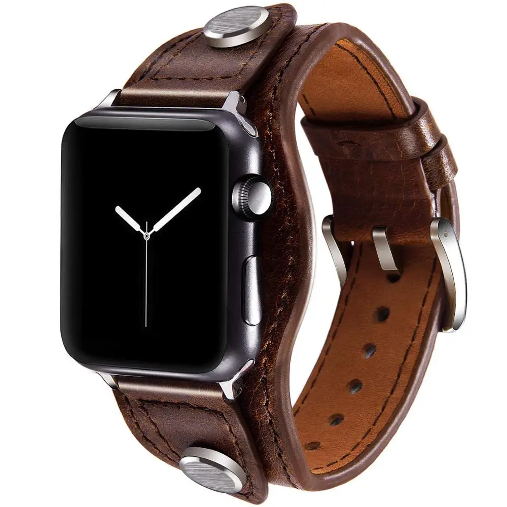 Correa Para el Apple watch de la serie 6 se 5 4 3 44 42mmGenuine pulsera de Cuero Brazalete Pulsera smartwatch iWatch banda 42mm/38 mm 42 mm 0
