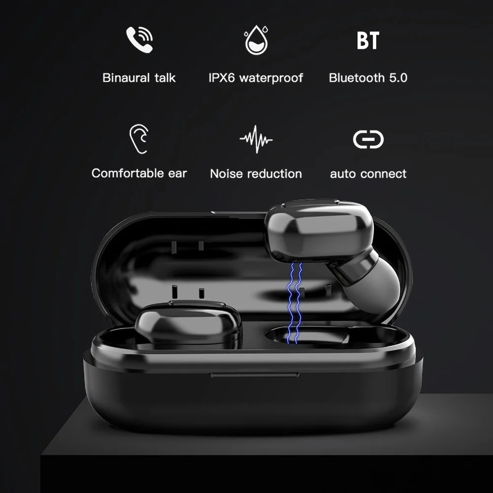 L13 TWS Auricular Bluetooth 5.0 de Auriculares Inalámbricos de Juego de alta fidelidad de la Música de los Auriculares de la prenda Impermeable de los Deportes de Auriculares 0