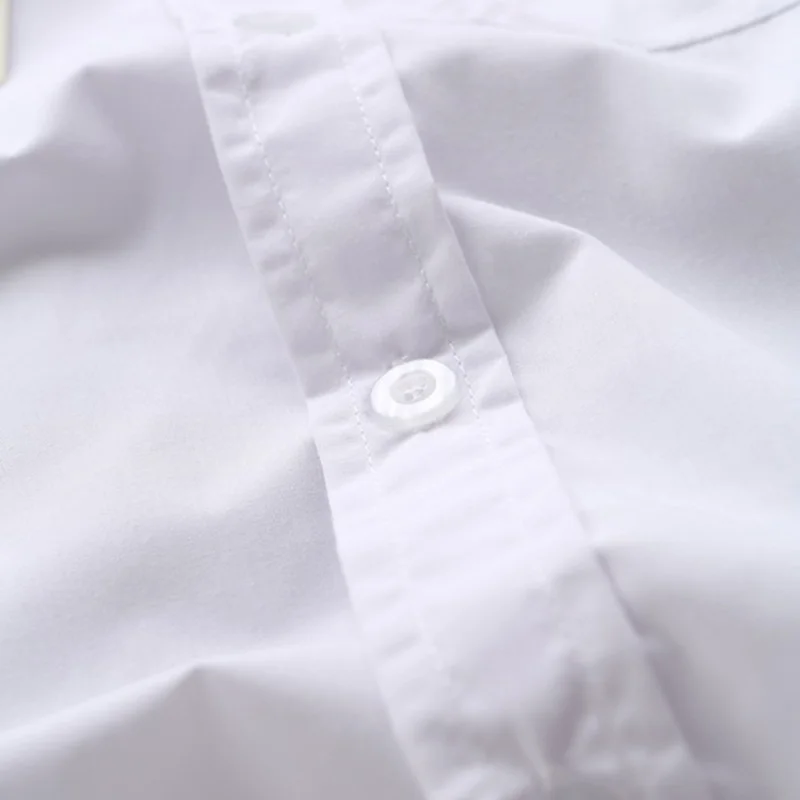 Nuevo estilo de encaje de algodón de color Blanco sólido bebé niños niños Blusa blanca de manga larga para niños chicos regalo de navidad 0