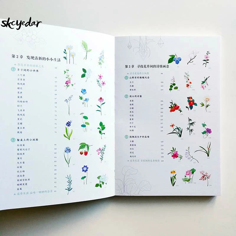 Bosquejar & Colorear de Flores para Colorear Libro para Adultos 69 Tipos de Hermosas Flores y Plantas Edición en Chino Anti-estrés 0