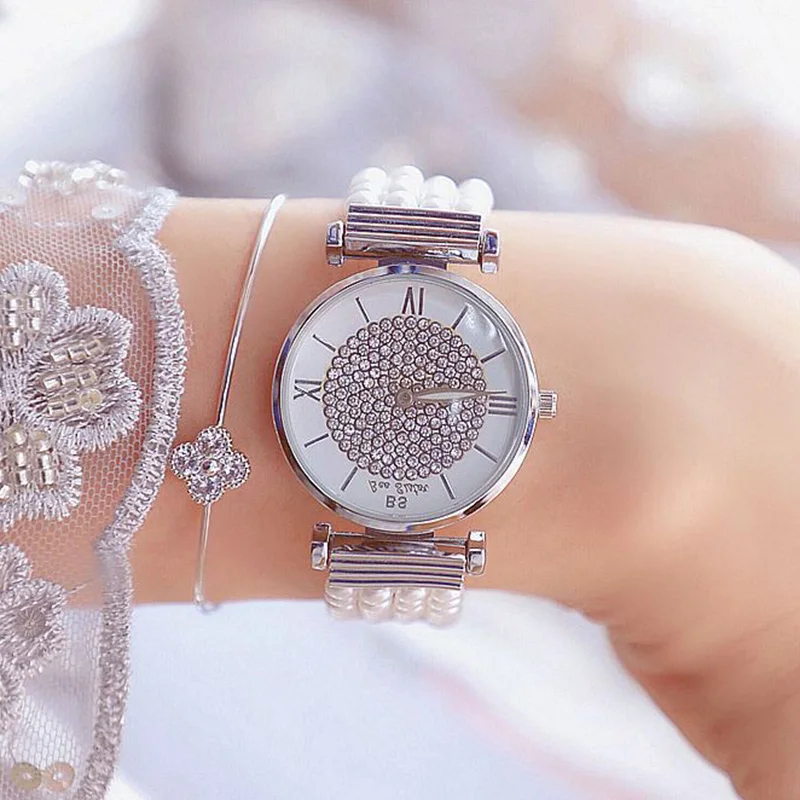 Zegarki Damskie 2019 Mujeres Relojes de Cuarzo de Lujo de la Pulsera de la Perla Elegante Vestido de Relojes de las Señoras reloj de Pulsera de Relogios Femininos saat 0