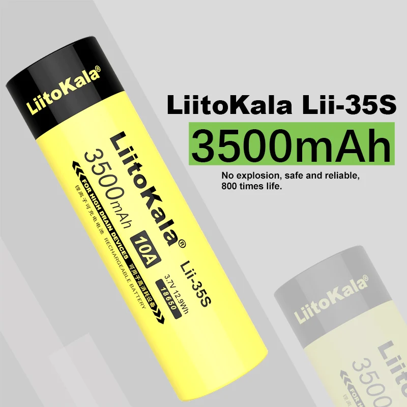 4PCS LiitoKala Lii-35S 18650 3.7 V 3500mAh batería de litio recargable de la linterna de LED 0