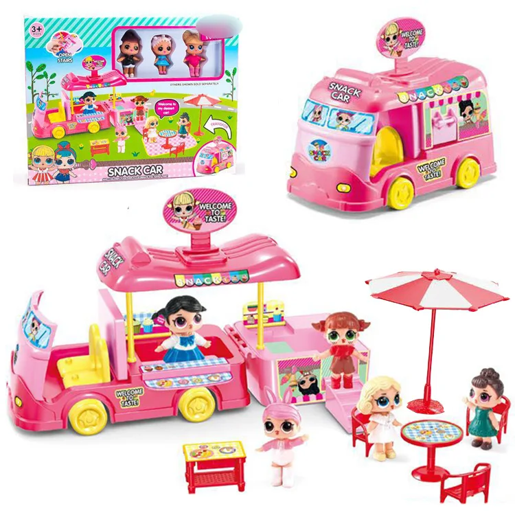 L. O. L. SORPRESA! NUEVA lols muñeca Snack coche autobús de juguete con cuadro de Jugando en Casa y 3 lols muñecas de juguete fingure niña juguetes de regalo para los niños 0