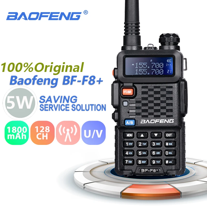 Baofeng BF-F8+ Walkie Talkie 5W de VHF y UHF Profesional de Banda Dual de Dos vías de la Estación de Radio Transceptor BFF8+ F8 Ham Radio Comunicador 0