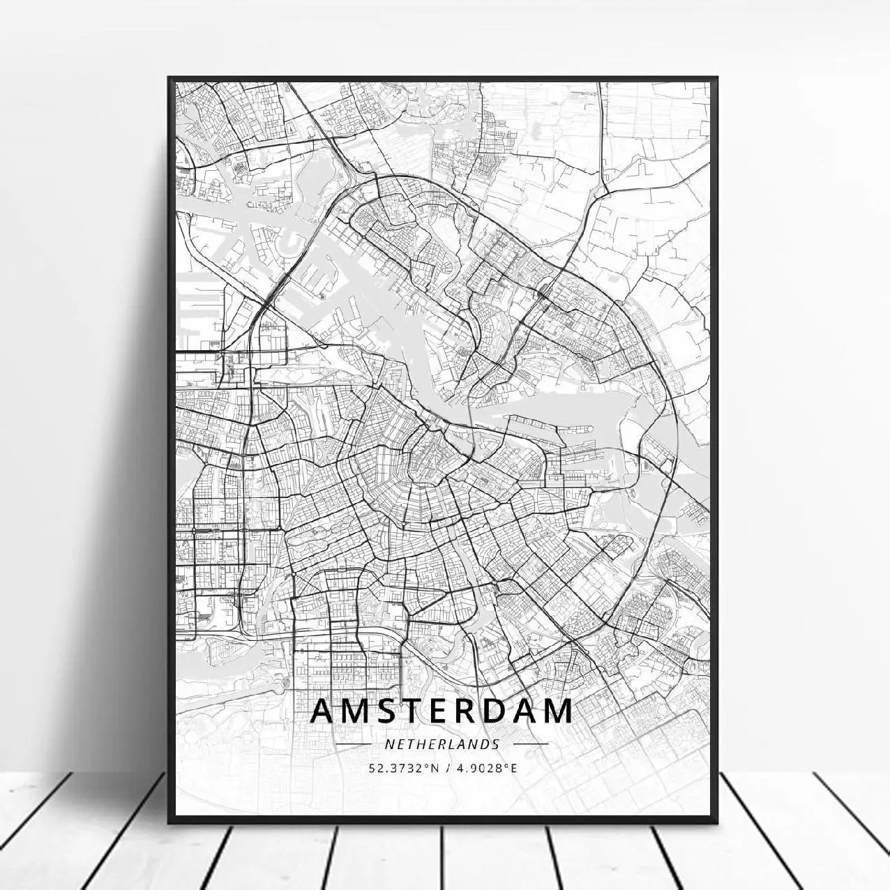 La Haya, Leiden Heerlen Amsterdam Dordrecht Leeuwarden, Países Bajos Mapa Cartel 0